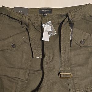 Banana Republic Olive Utility Trousers With Belt
